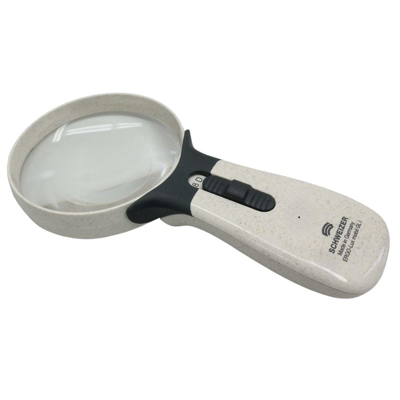 Lupe med led lys og USB-C lader. Schweizer Ergo-Lux GLC 8D/3X Ø85mm